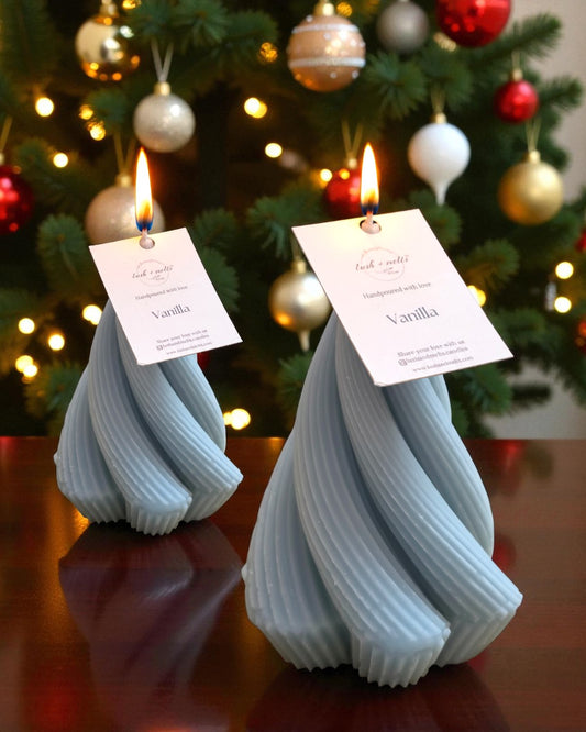 Swirl Christmas Tree Candle Set