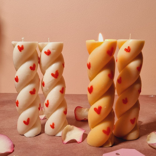 Twisted Heart Piller Candles