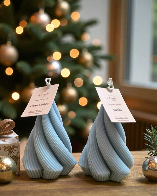 Swirl Christmas Tree Candle Set