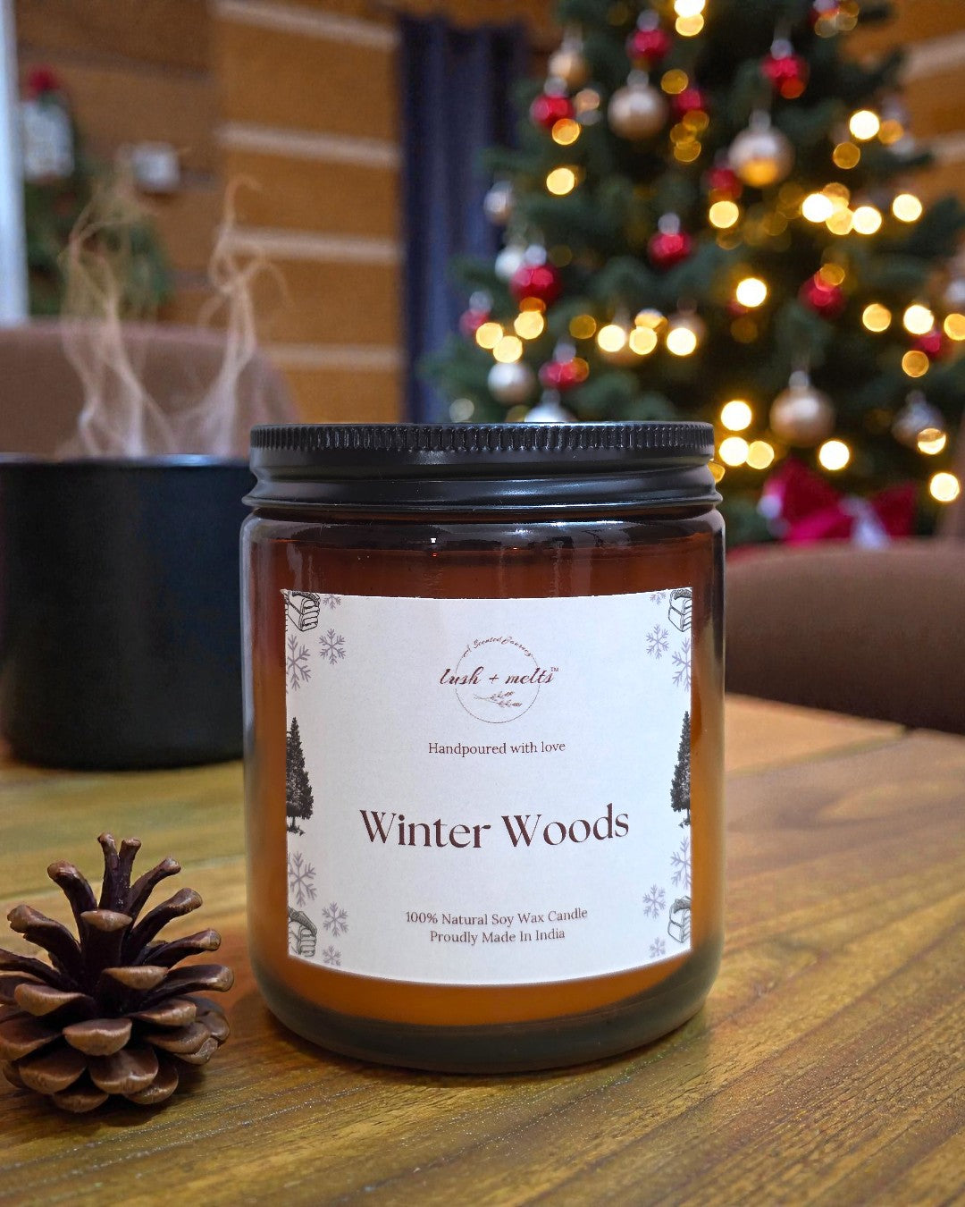 Winter Woods Amber Candle