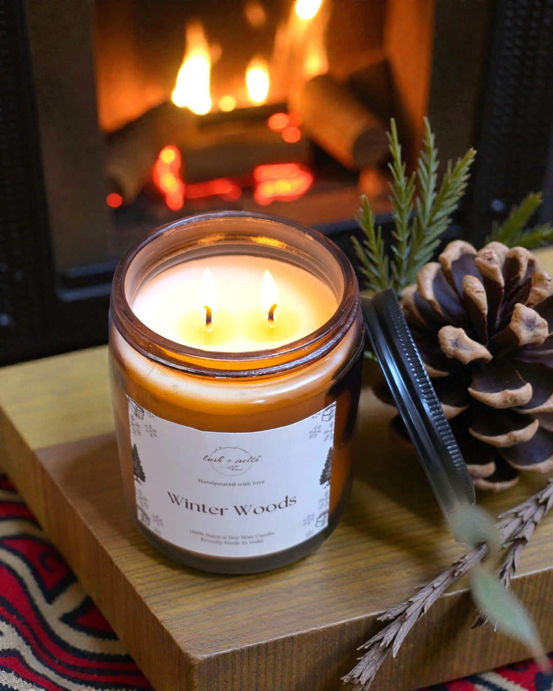 Winter Woods Amber Candle