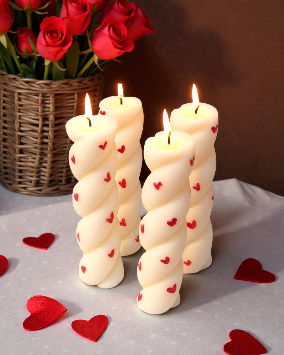 Twisted Heart Piller Candles