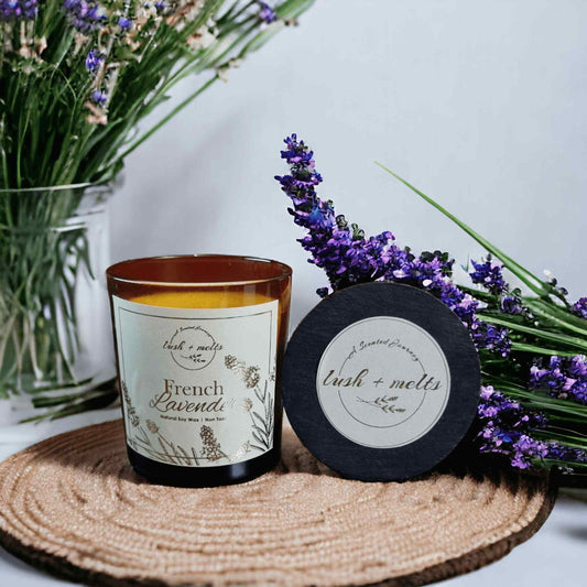 French Lavender Amber Scented Candle