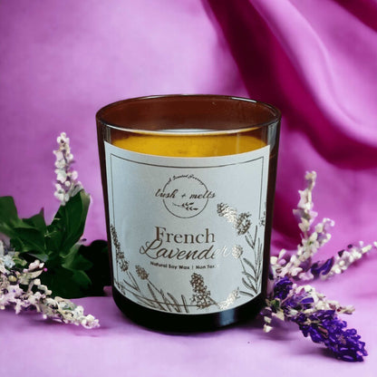 French Lavender Amber Scented Candle