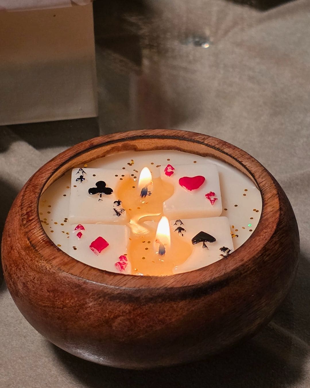 Wooden Poker Candles Gift Set