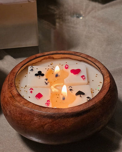 Wooden Poker Candles Gift Set
