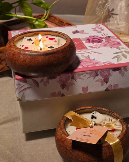 Wooden Poker Candles Gift Set