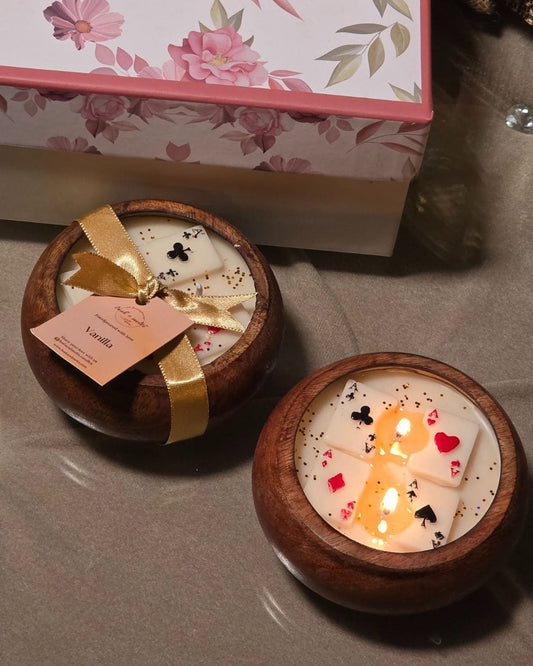 Wooden Poker Candles Gift Set