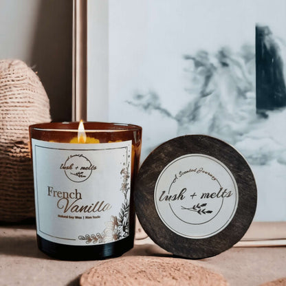 vanilla candle, bakery candle, chocolate candle, french vanilla candle