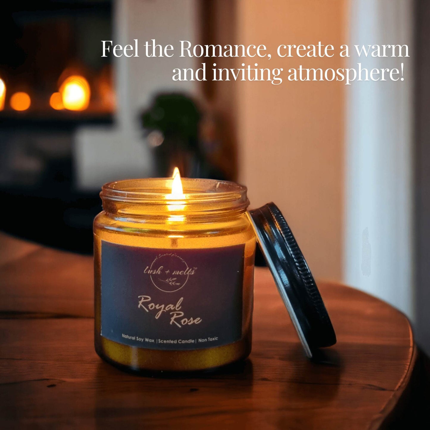 rose scented candle, scented candle, romantic candles